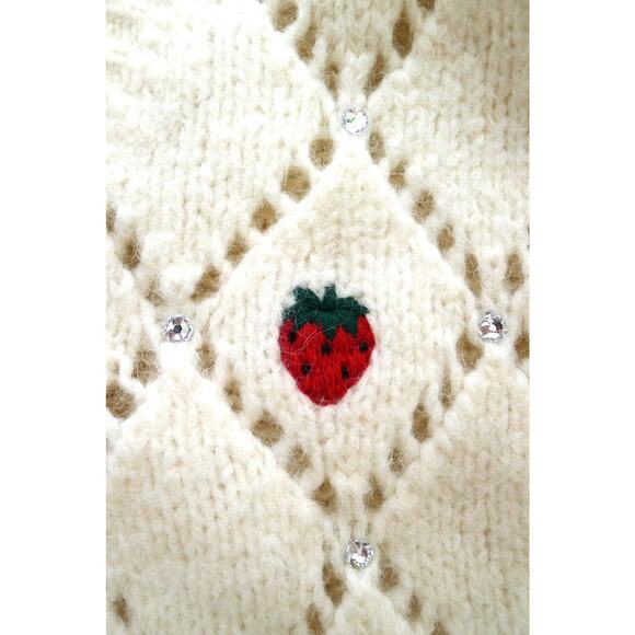 ALESSANDRA RICH ITALY Fruit Alpaca Blend Cardigan Sweater YOOX 40 S NWT $1380 - Picture 8 of 16